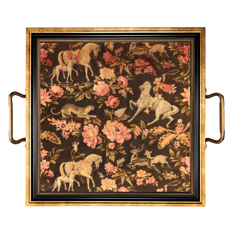 Equestrian Fabric Print Decorative Tray