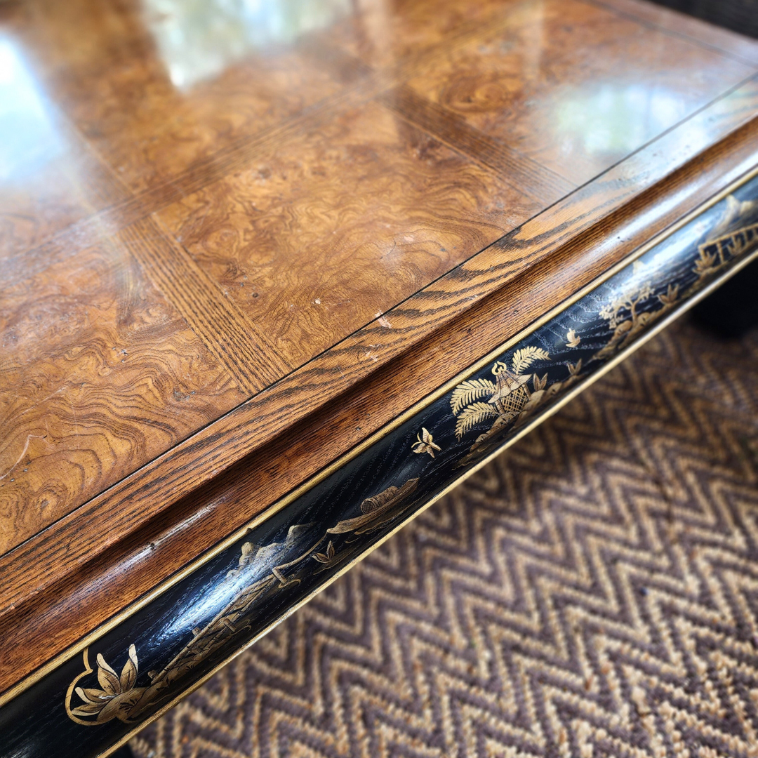 1950s Chinoiseries Ming style Coffee Table in Ebonized Wood