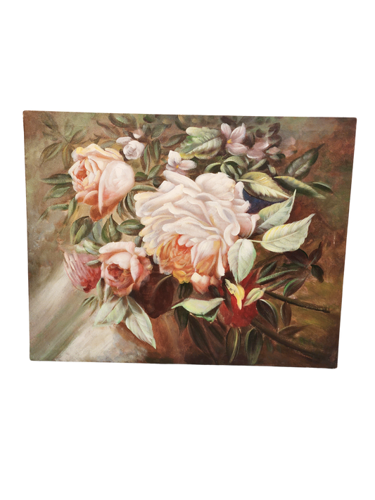 Vintage Oi painting roses
