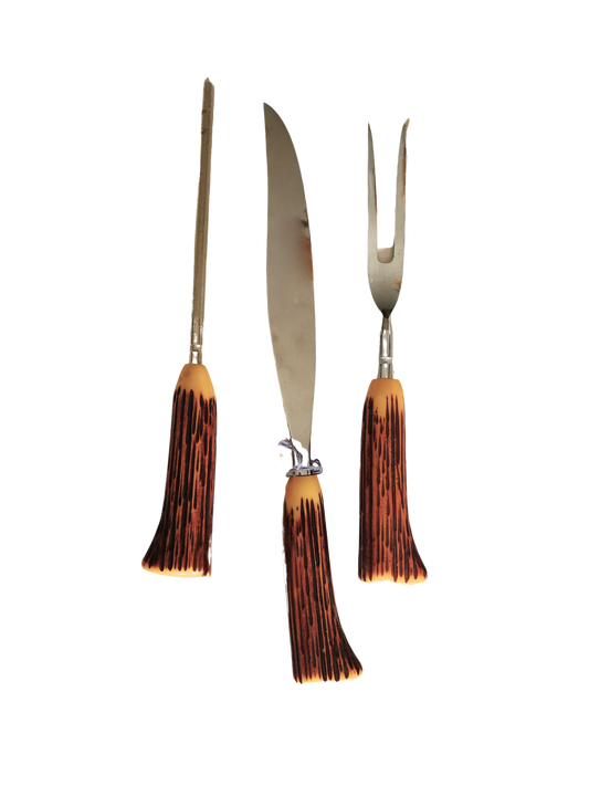3 Piece Faux Antlers Meat Carving Set Sheffield  England
