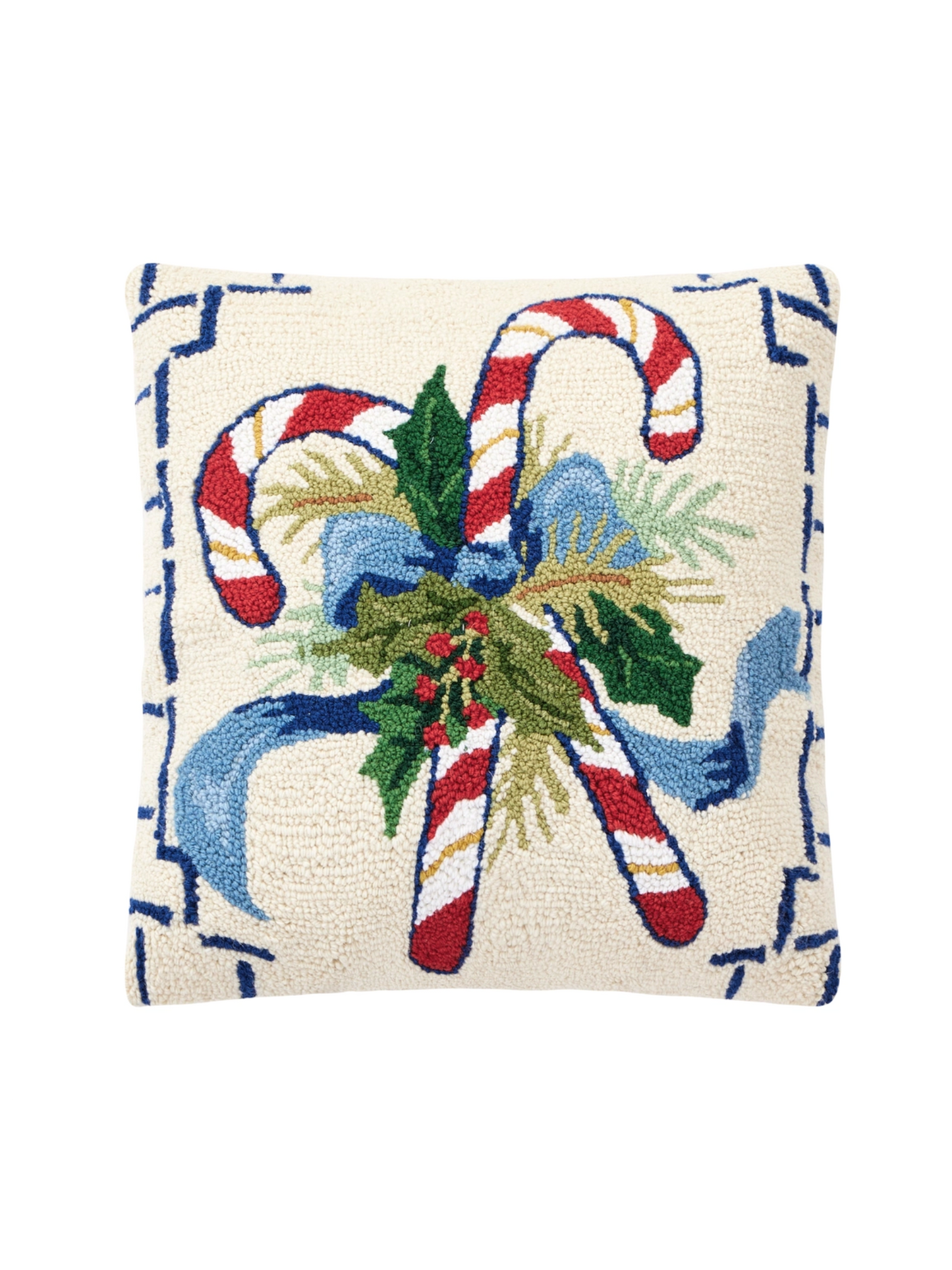 Chinoiserie Candy Cane Hook Pillow