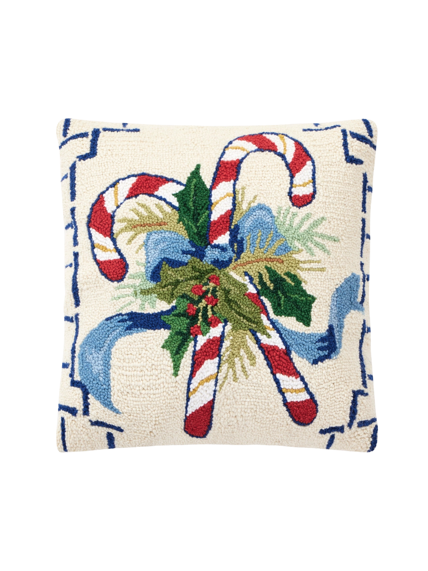 Chinoiserie Candy Cane Hook Pillow