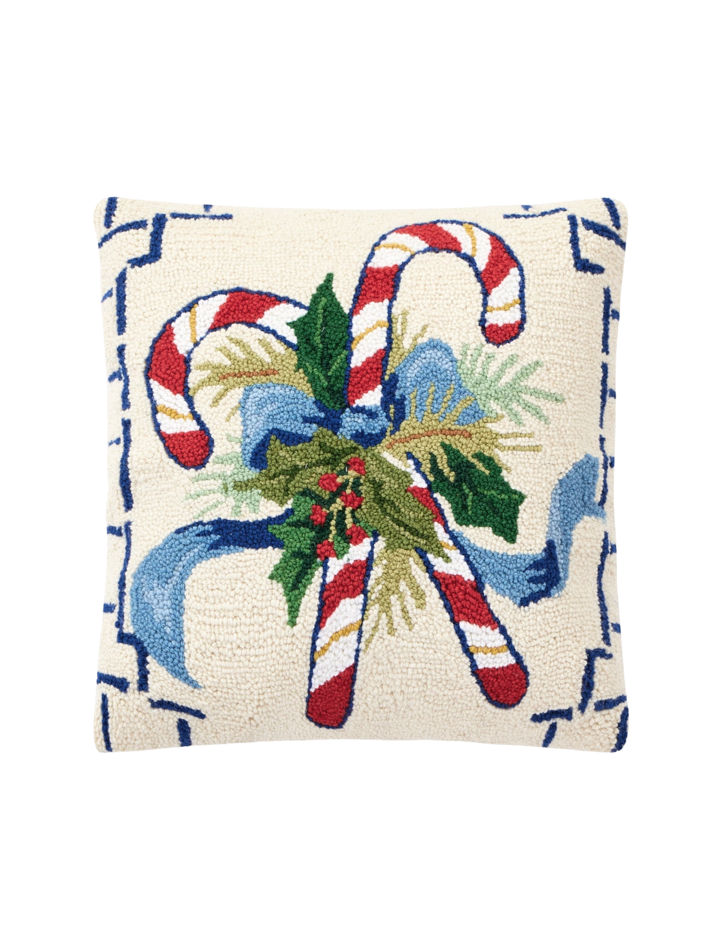 Chinoiserie Candy Cane Hook Pillow