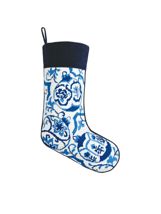 Chinoiserie Ornament Embroidered Stocking