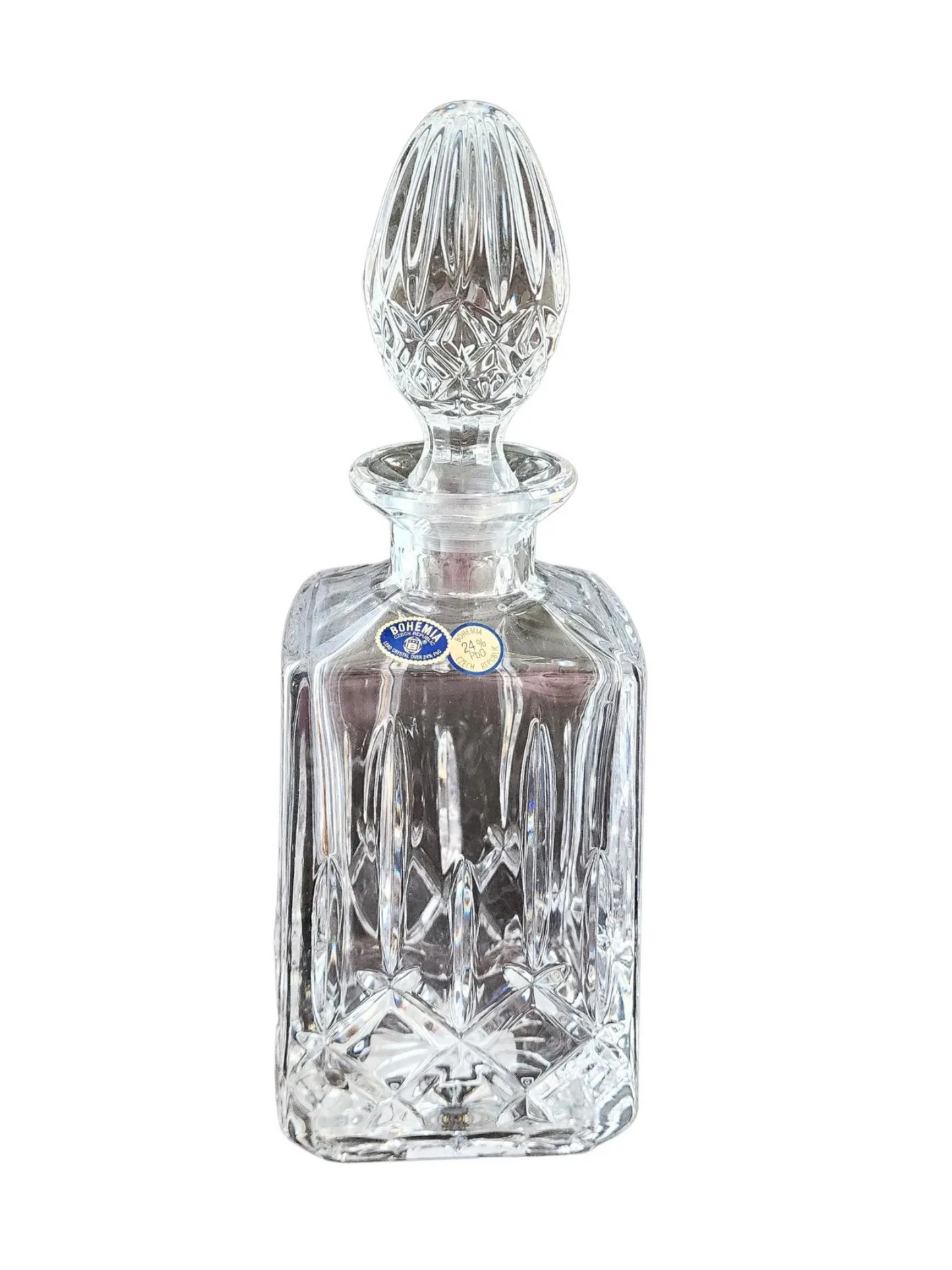 Crystal Decanter Bohemian Cut Glass Crystal Bourbon Decanter