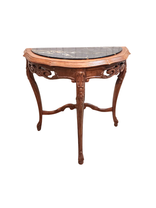 Vintage Demi Lune table Louis XV style French Demi lune side table | Demilune table