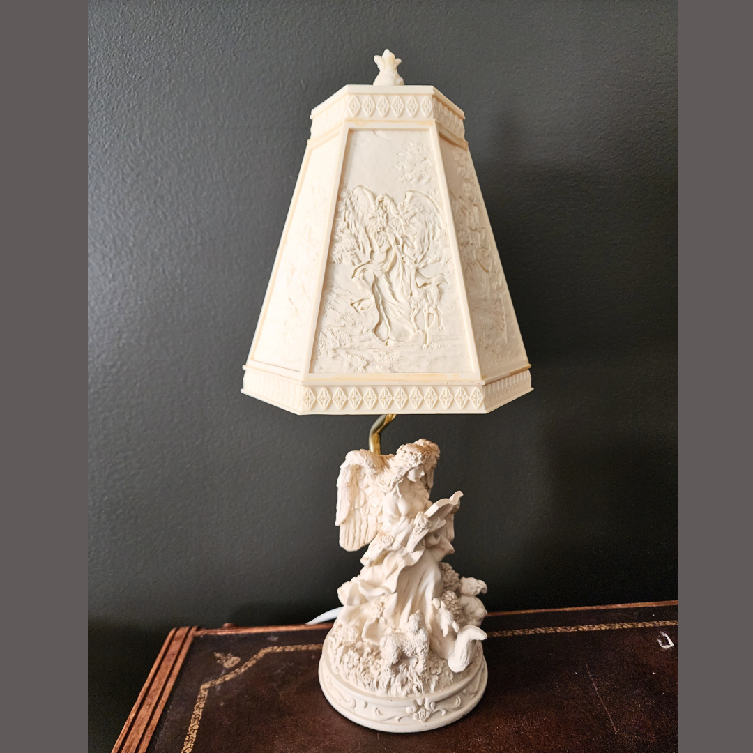 Vintage Lithophane Angel lamp