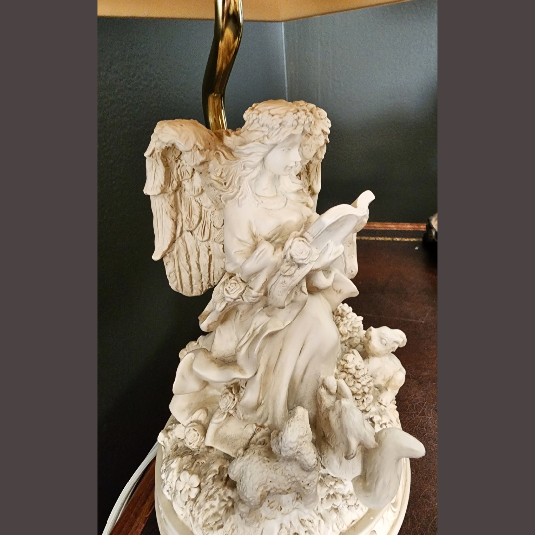 Vintage Lithophane Angel lamp