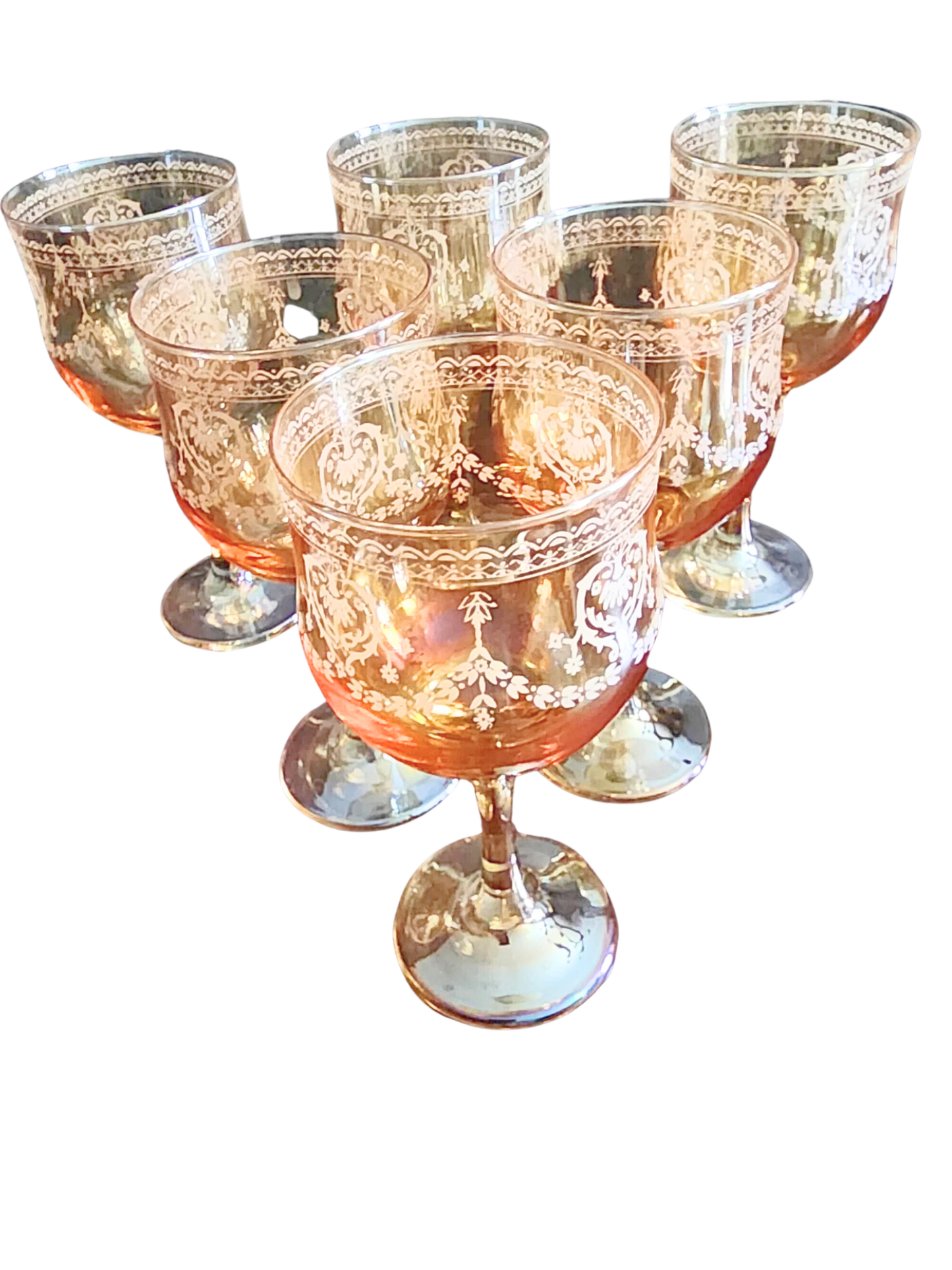 Exquisite Vintage Italian Crystal Wine Glasses