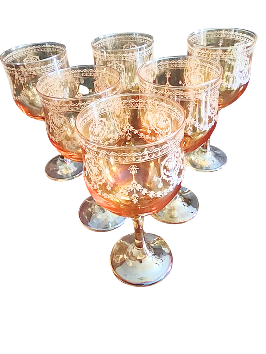 Exquisite Vintage Italian Crystal Wine Glasses