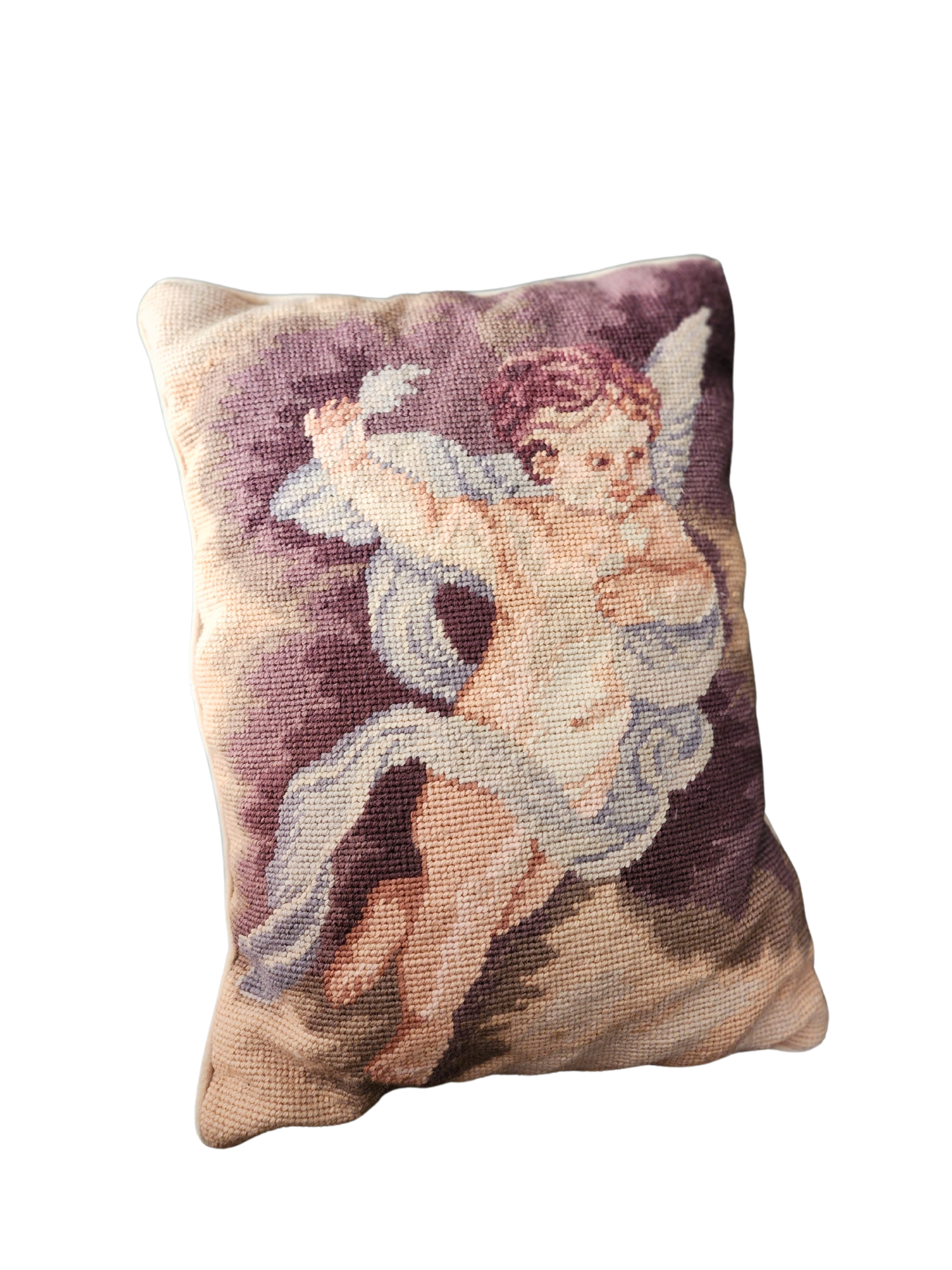 Needlepoint Tapestry Pillow Angel pillow Valentine