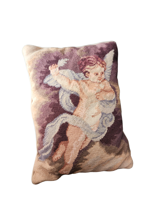 Needlepoint Tapestry Pillow Angel pillow Valentine